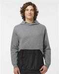 MV Sport 23112 Unisex Mixed Media Hooded Sweatshirt - Graphite/ Black - model front
