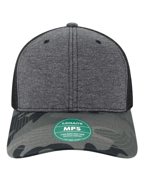 LEGACY MPS Mid-Pro Snapback Trucker Cap - Black/ Camo - front