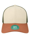 LEGACY MPS Mid-Pro Snapback Trucker Cap - Stone/ Bronze/ Light Olive Green - front