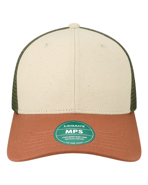 LEGACY MPS Mid-Pro Snapback Trucker Cap - Stone/ Bronze/ Light Olive Green - front