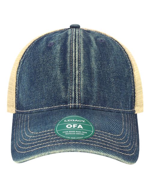 LEGACY OFA Old Favorite Trucker Cap - Blue Denim/ Khaki - front