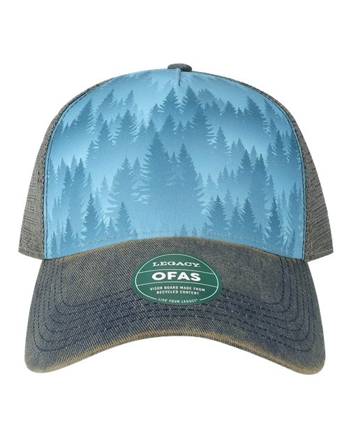 LEGACY OFAFP Old Favorite Five-Panel Trucker Cap - Blue Pines - front