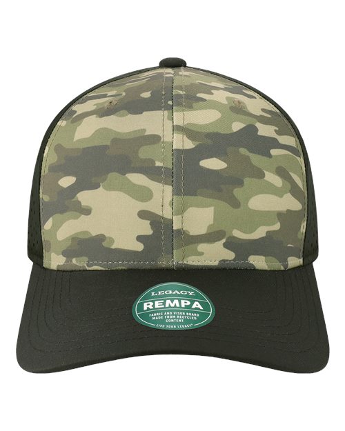 LEGACY REMPA Reclaim Mid-Pro Adjustable Cap - Dark Olive Green Camo/ Black - front