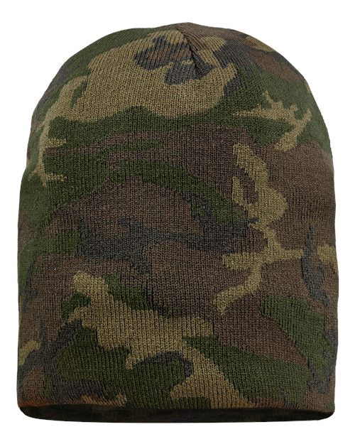 Sportsman SP08 8" Beanie - Green Camo - back