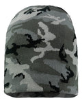 Sportsman SP08 8" Beanie - Grey Camo - front