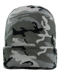Sportsman SP12 12" Solid Cuffed Beanie - Grey Camo - front