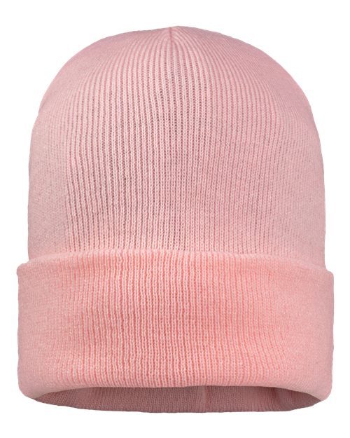 Sportsman SP12JL 12" Jersey Lined Cuffed Beanie - Pink - front