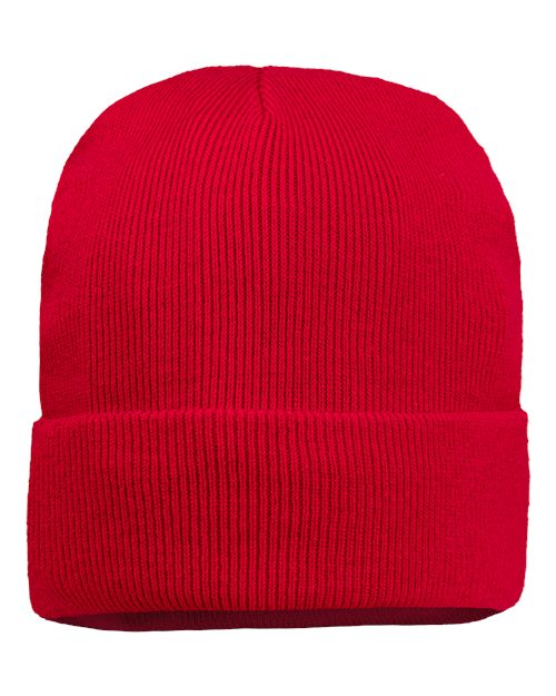 Sportsman SP12JL 12" Jersey Lined Cuffed Beanie - Red - front