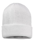 Sportsman SP12JL 12" Jersey Lined Cuffed Beanie - White - front