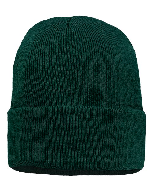 Sportsman SP12JL 12" Jersey Lined Cuffed Beanie - Forest Green - front