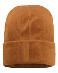 Sportsman SP12SL 12" Sherpa Lined Cuffed Beanie - Coyote Brown - front