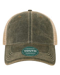 LEGACY OFAY Youth Old Favorite Trucker Cap - Black/ Khaki - front