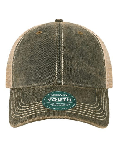 LEGACY OFAY Youth Old Favorite Trucker Cap - Black/ Khaki - front