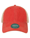 LEGACY OFAY Youth Old Favorite Trucker Cap - Scarlet Red/ Khaki - front