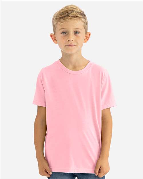 Next Level 3312 Youth CVC T-Shirt - Heather Light Pink - model front
