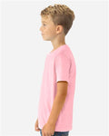 Next Level 3312 Youth CVC T-Shirt - Heather Light Pink - model side