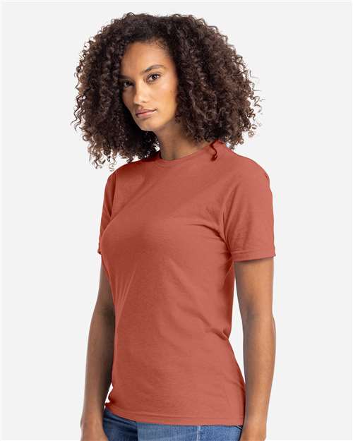 Next Level 6210 CVC T-Shirt - Heather Redwood - model side