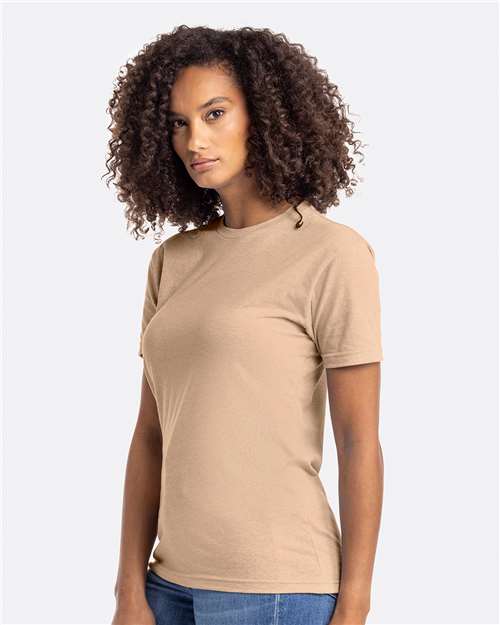 Next Level 6210 CVC T-Shirt - Heather Tan - model side