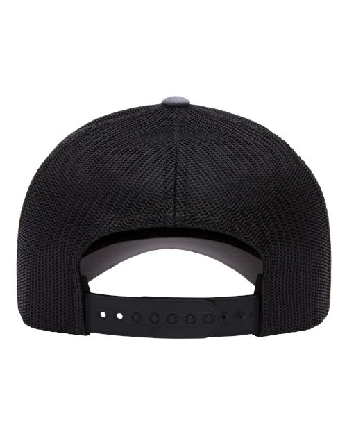 Yupoong 6506 Five-Panel Retro Trucker Cap - Heather/ Black - back