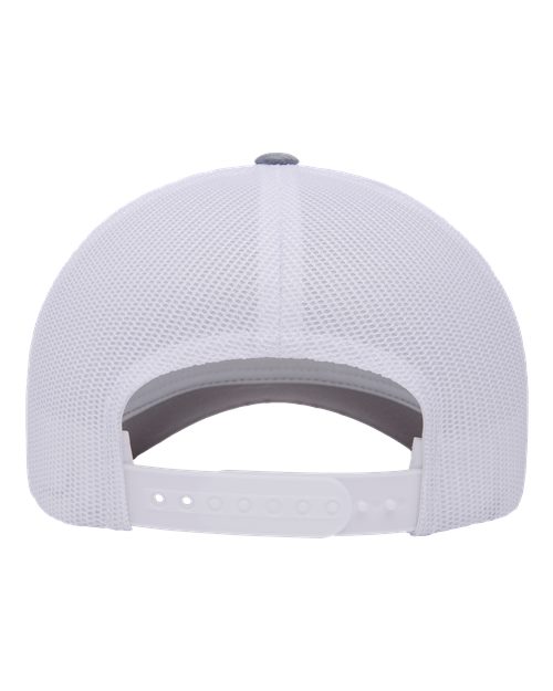 Yupoong 6506 Five-Panel Retro Trucker Cap - Heather/ White - back