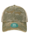 LEGACY OFA Old Favorite Trucker Cap - Green Field Camo/ Java - front