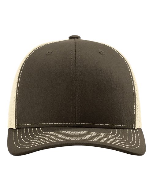 Richardson 112 Snapback Trucker Cap - Chocolate Chip/ Birch - front