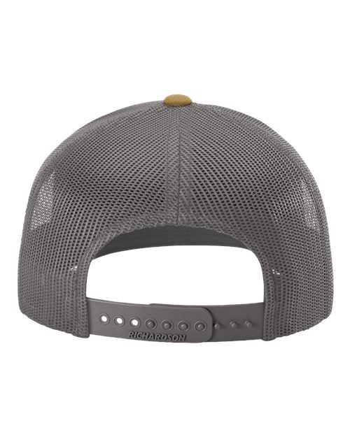 Richardson 112 Snapback Trucker Cap - Mink Beige/ Charcoal/ Amber Gold - back