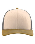 Richardson 112 Snapback Trucker Cap - Mink Beige/ Charcoal/ Amber Gold - front