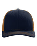 Richardson 112 Snapback Trucker Cap - Navy/ Carmel - front