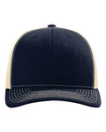 Richardson 112 Snapback Trucker Cap - Navy/ Khaki - front