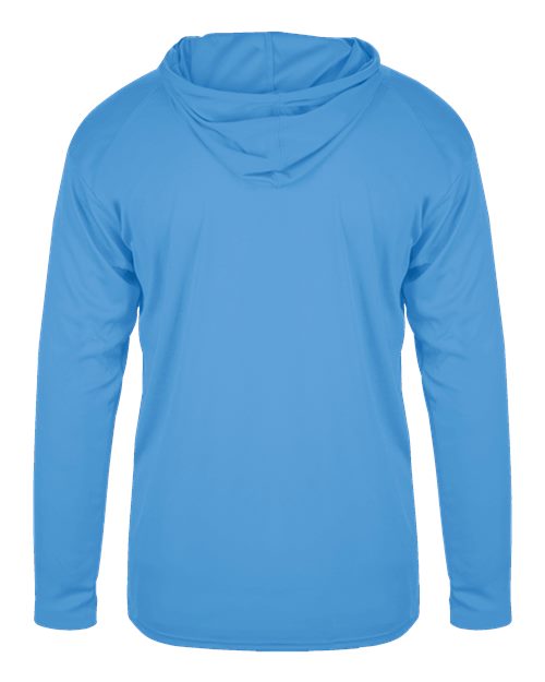 Badger 4105 Unisex B-Core Hooded Long Sleeve T-Shirt - Columbia Blue - back