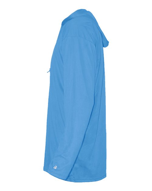 Badger 4105 Unisex B-Core Hooded Long Sleeve T-Shirt - Columbia Blue - side