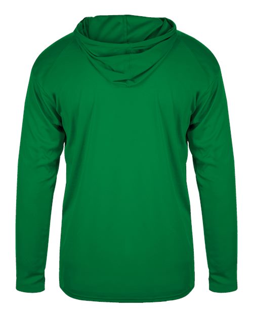 Badger 4105 Unisex B-Core Hooded Long Sleeve T-Shirt - Kelly - back