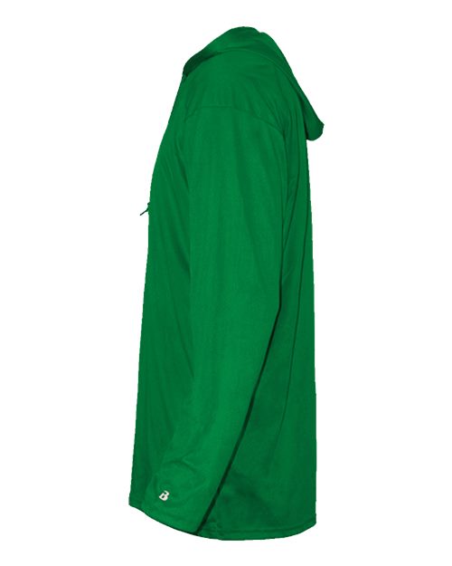 Badger 4105 Unisex B-Core Hooded Long Sleeve T-Shirt - Kelly - side