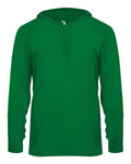 Badger 4105 Unisex B-Core Hooded Long Sleeve T-Shirt - Kelly - front