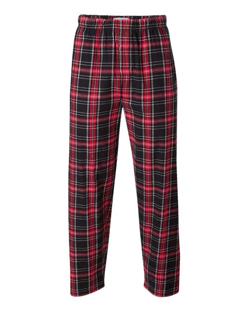 Boxercraft BM6624 Men's Harley Flannel Pants - Black/ Red Kingston Plaid - front