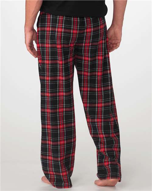 Boxercraft BM6624 Men's Harley Flannel Pants - Black/ Red Kingston Plaid - model back