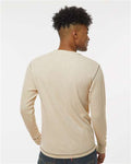 J. America 8238 Men's Vintage Thermal Long Sleeve T-Shirt - Oatmeal Heather - model back