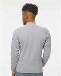 J. America 8869 Men's Triblend Quarter-Zip Sweatshirt - Grey Triblend - model back