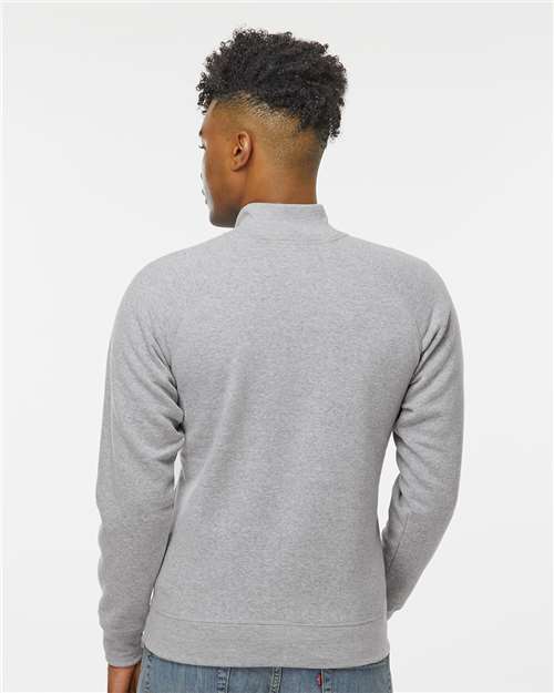 J. America 8869 Men's Triblend Quarter-Zip Sweatshirt - Grey Triblend - model back
