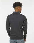 J. America 8717 Unisex Heavyweight Fleece Quarter-Zip Sweatshirt - Charcoal Heather - model back