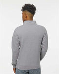 J. America 8717 Unisex Heavyweight Fleece Quarter-Zip Sweatshirt - Oxford - model back