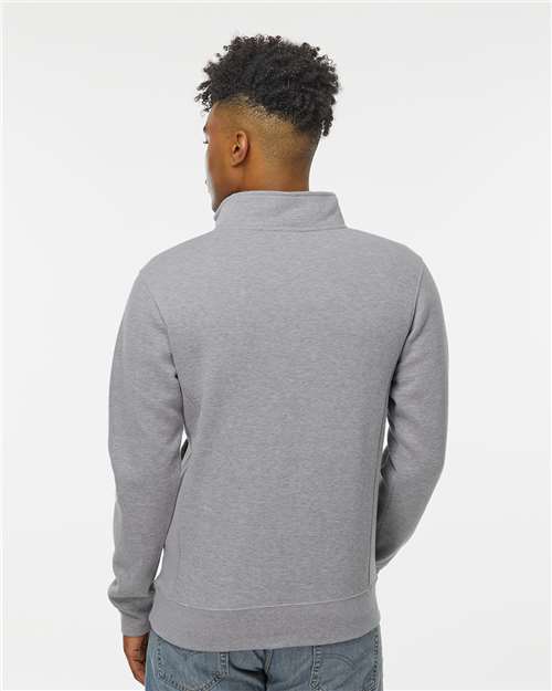J. America 8717 Unisex Heavyweight Fleece Quarter-Zip Sweatshirt - Oxford - model back