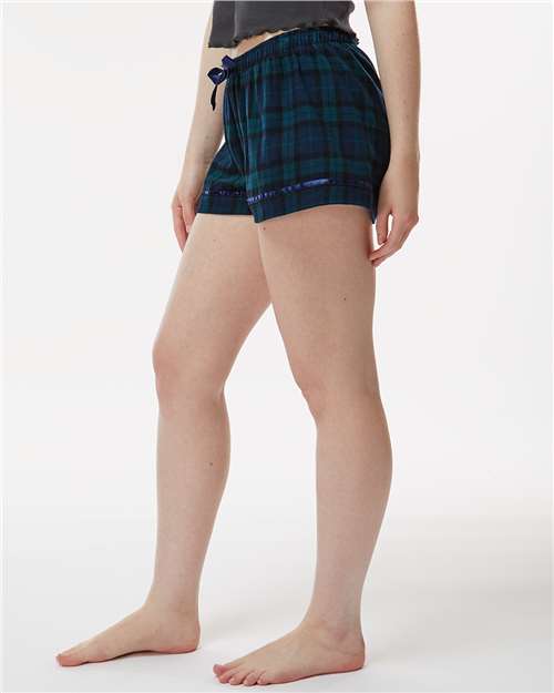 Boxercraft BW6501 Women's Flannel Shorts - Scottish Tartan Plaid - model side