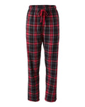 Boxercraft BW6620 Women's Haley Flannel Pants - Black/ Red Kingston Plaid - front
