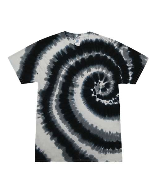 Colortone 1000 Unisex Multi-Color Tie-Dyed T-Shirt - Swirl Black - front