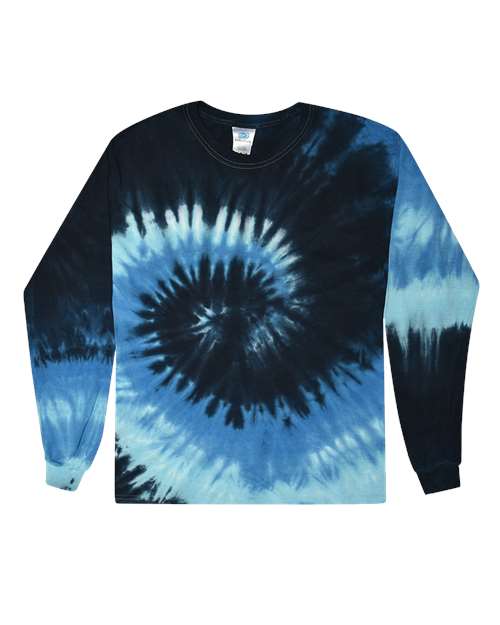 Colortone 2000 Unisex Tie-Dyed Long Sleeve T-Shirt - Blue Ocean - front