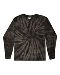 Colortone 2000 Unisex Tie-Dyed Long Sleeve T-Shirt - Spider Black - front