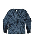 Colortone 2000 Unisex Tie-Dyed Long Sleeve T-Shirt - Spider Navy - front