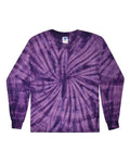 Colortone 2000 Unisex Tie-Dyed Long Sleeve T-Shirt - Spider Purple - front
